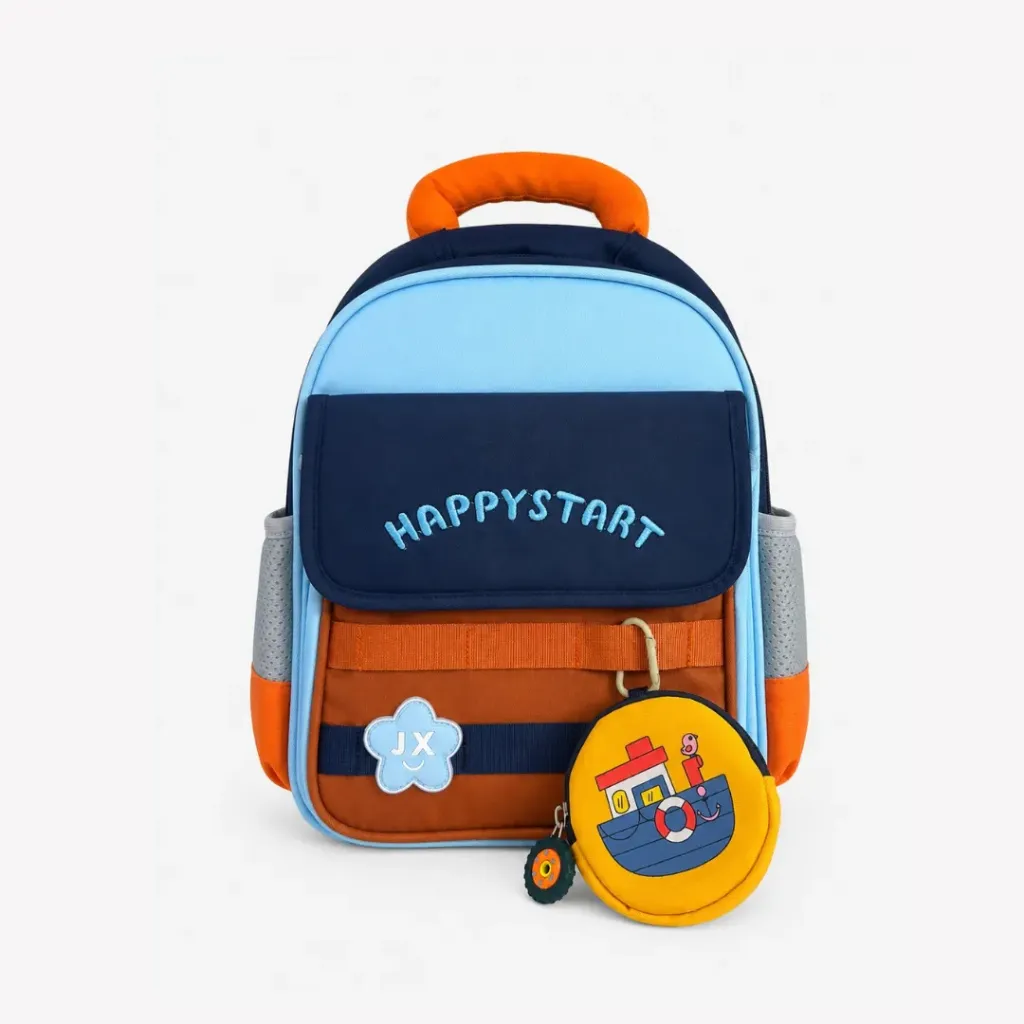 [SAC-M004] Sac à dos « Happy Start » – Kit Écolier avec Mini Pochette Bateau
