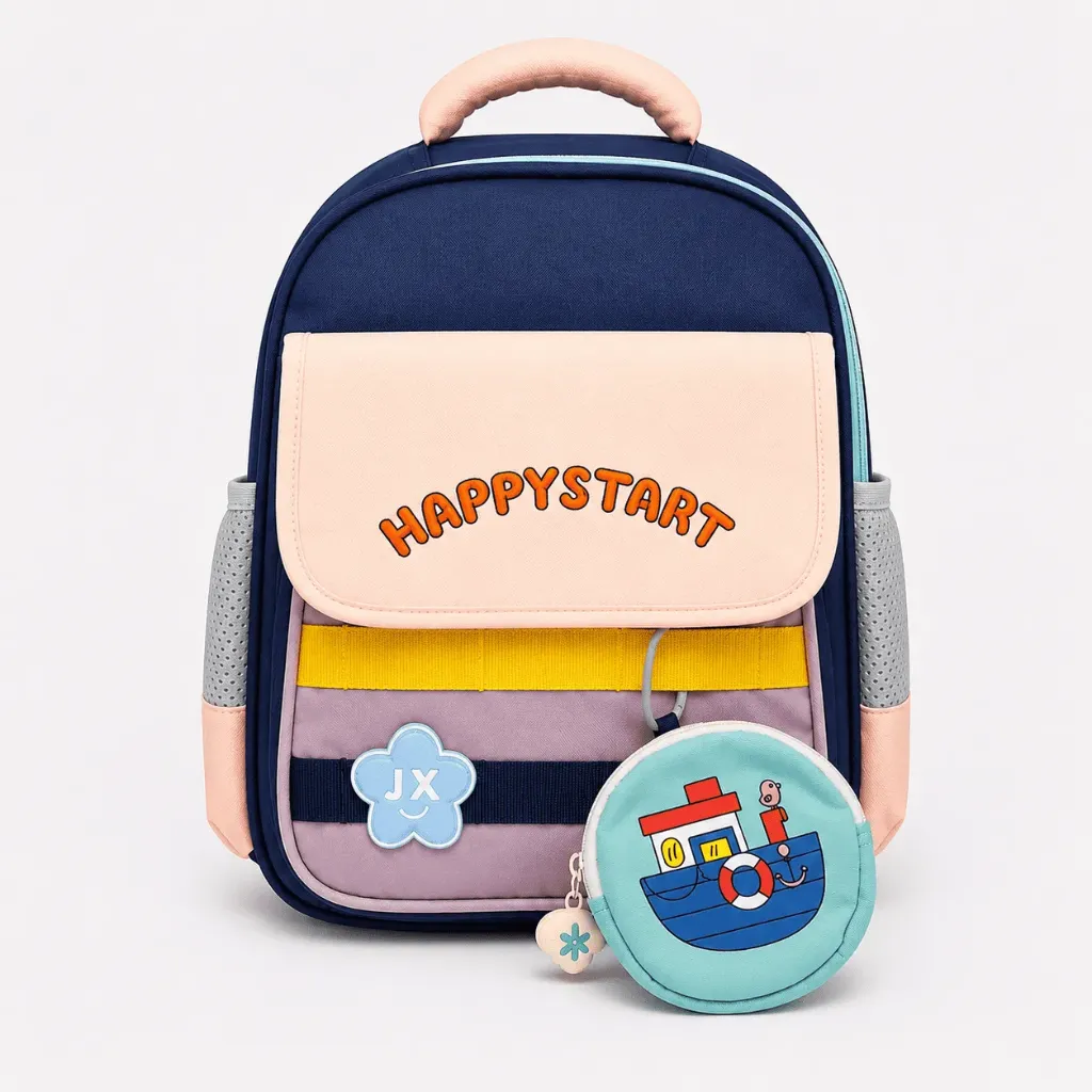 [SAC-M000] Sac à dos « Happy Start » – Kit Écolier avec Mini Pochette Bateau