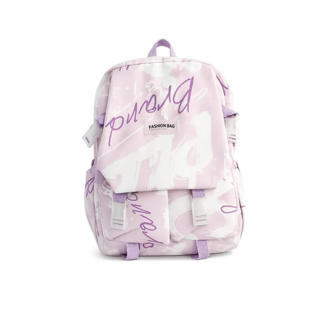 [SAC-C013] Sac à Dos Graffiti Doux – Blanc & Violet