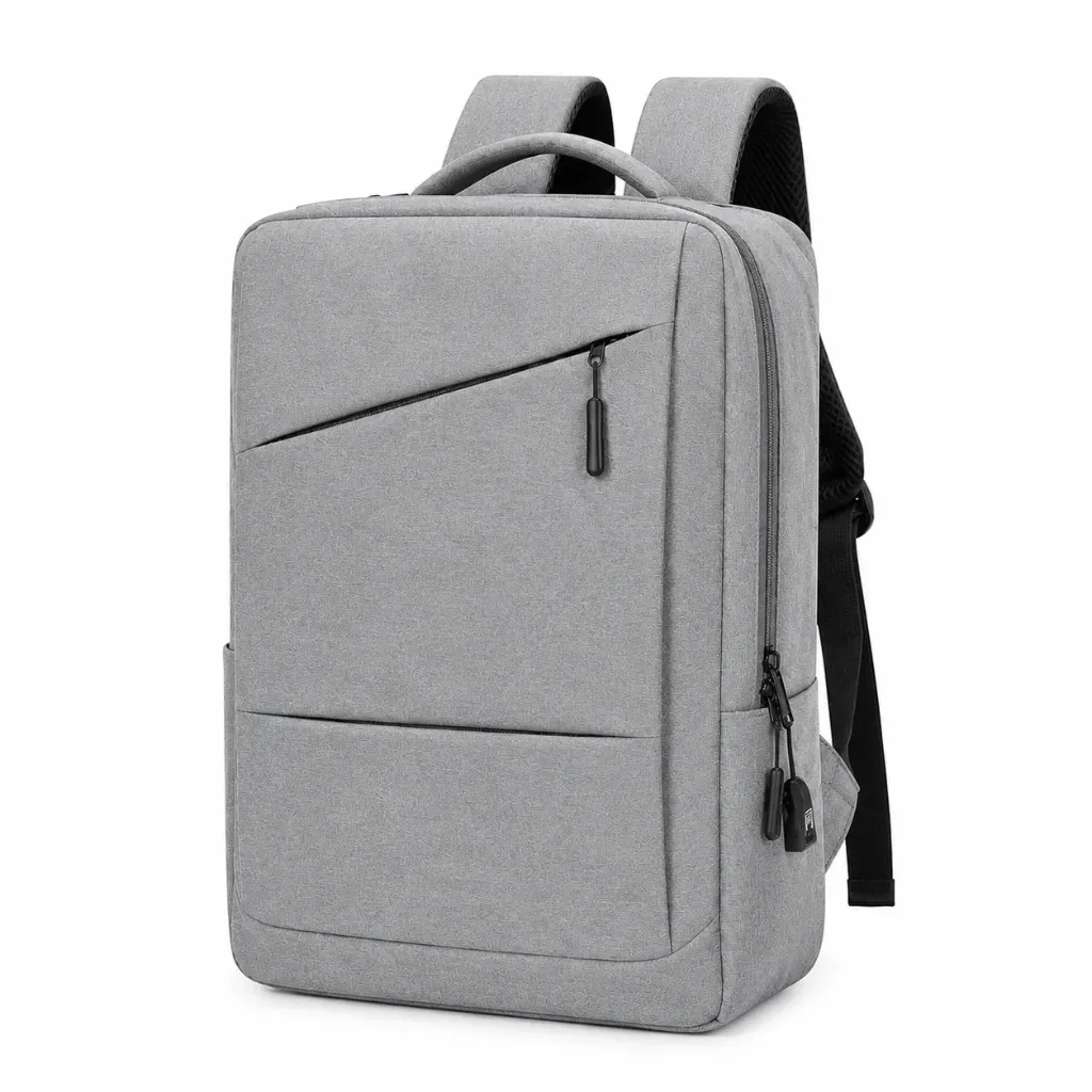 Sac à Dos PC Portatif avec Port USB - Gris clair
