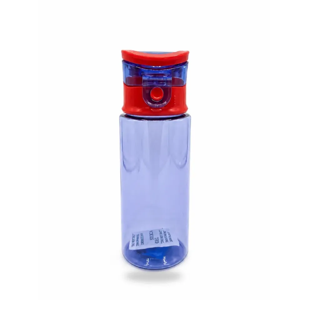 Bouteille Alimentaire 600ML-Transparente (Bouchon Rouge/Bleu)
