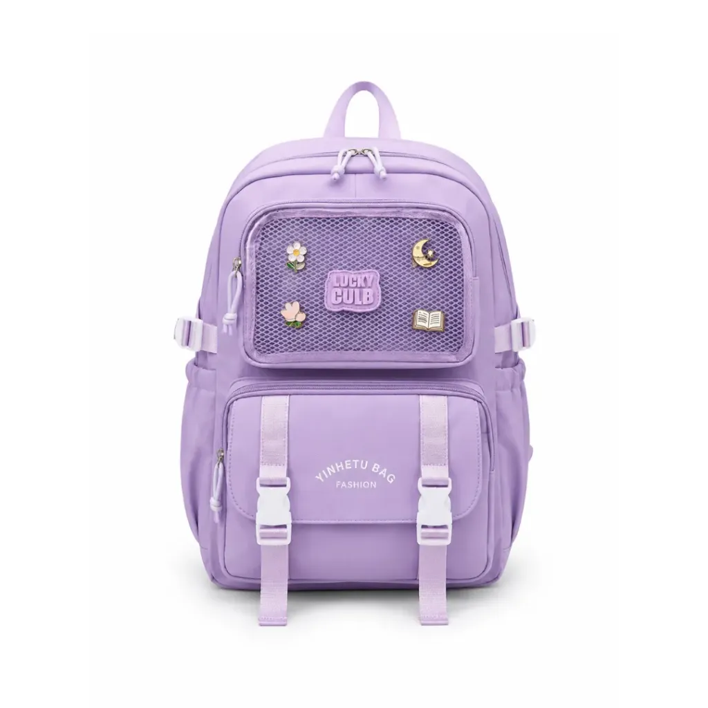 [SAC-C035] Sac à Dos Scolaire Mauve Kawaii