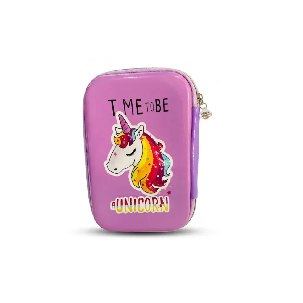 [TR-021] Trousse 3D "Time to be" Unicorne -Violet