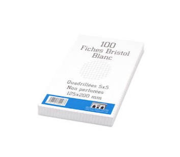 FICHE BRISTOL BLANC RIBAT