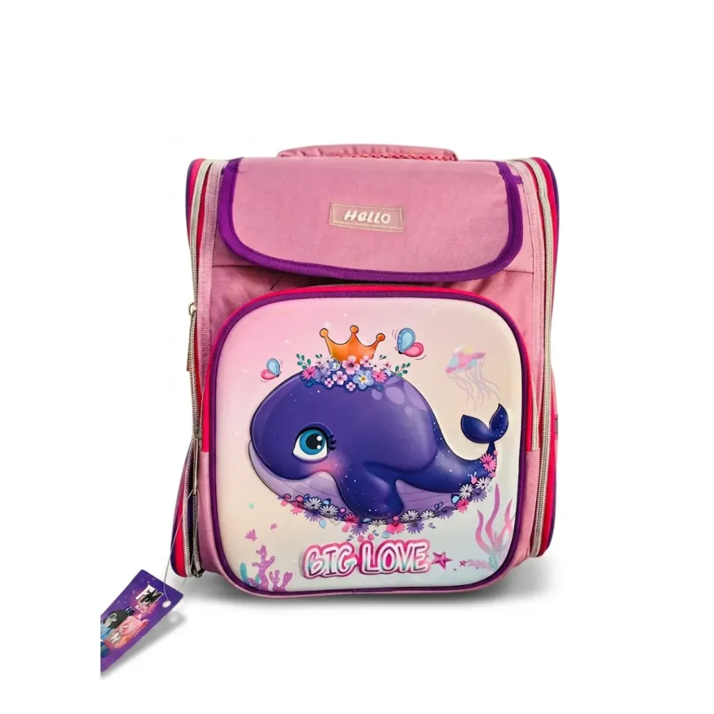 [SAC-P006] Sac à Dos "Hello" - Dauphin Rose bébé