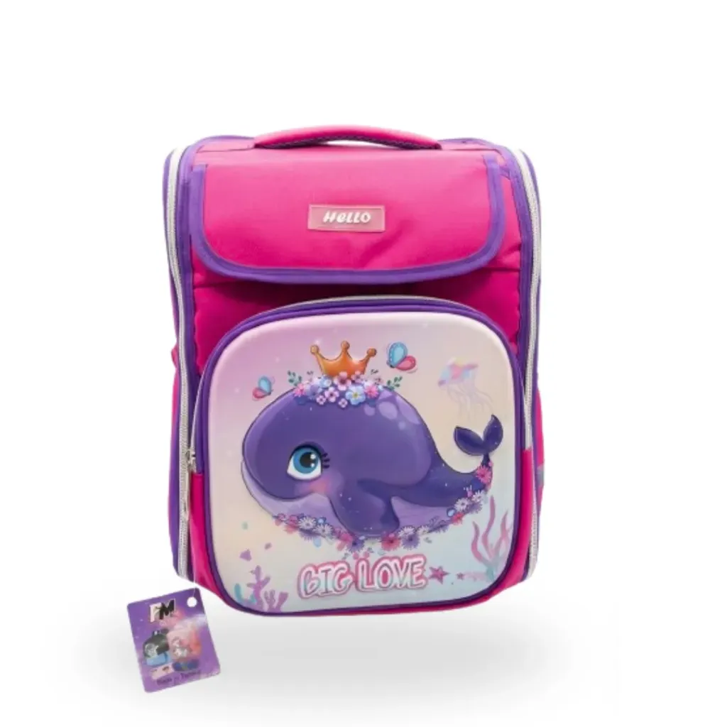 [SAC-P005] Sac à Dos "Hello" - Dauphin Rose